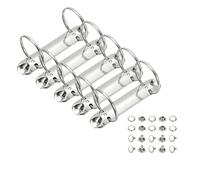 PATIKIL B7 2 Hole Ring Binder Mechanisms, 5 Set 1" O Ring Replacement Binder Planner Loose Leaf Binding Spines for Organizers DIY Fill Paper Storage Folder Accessories, 50mm Silver Tone