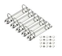 PATIKIL B7 2 Hole Ring Binder Mechanisms, 5 Set 1" O Ring Replacement Binder Planner Loose Leaf Binding Spines for Organizers DIY Fill Paper Storage Folder Accessories, 30mm Silver Tone