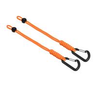 PATIKIL Badge Lanyard with Hook 10 Inch, 2Pcs Braided Wrist Keychain Strap Adjustable Cord Lock for Keys Wallets Outdoors, Orange