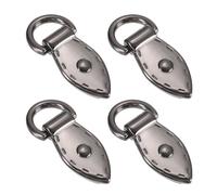 PATIKIL Bag Side Clip Buckle, 4 Pcs Metal Purse Suspension Clasp Suspending Leaf Shape Handbag D Ring Buckle Chain Link Connector Purse Strap Hardware for Bag Making DIY Craft, Deep Gray