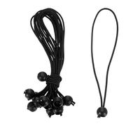 PATIKIL Ball Bungee Cord 10 Inch, 50 Pcs Bungee Cords with Balls Canopy Tarp Tie Downs Cords Elastic String for Outdoor Camping Cargo Shelter Tent Poles, Black