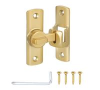 PATIKIL Barn Door Lock, 90/180 Degree Security Flip Sliding Door Latch Zinc Alloy Small Flip Gate Latches Hardware for Cabinet Window Bathroom Garage, Gold