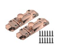 PATIKIL Barrel Bolt Latch, 2 Pack 4 Inch Solid Slide Door Lock Zinc Alloy Security Bolt Latch Vintage Gate Latches for Barn Warehouse, Red Bronze
