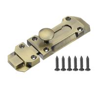 PATIKIL Barrel Bolt Latch, 5 Inch Solid Slide Door Lock Zinc Alloy Security Bolt Latch Vintage Gate Latches for Barn Warehouse, Bronze