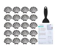 PATIKIL Bathtub Non Slip Stickers 3.54x2.76 Inch, 20 Pack Shell Safety Shower Floor Anti Slip Stickers with Adhesive Decals Scraper for Bath Tub Shower Floor Stair, Gray