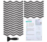 PATIKIL Bathtub Non Slip Stickers 7.09x0.51 Inch, 24 Pack S-Shape Safety Shower Floor Anti Slip Stickers with Adhesive Decals Scraper for Bath Tub Shower Floor Stair, Gray
