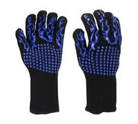 PATIKIL BBQ Gloves, 2 Pack 1472℉ Heat Resistant Oven Gloves Silicone Non-Slip Kitchen Oven Mitts for Smoker, Barbecue, Baking, Cooking, Grilling, Medium, Blue