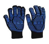 PATIKIL BBQ Grill Gloves, 2 Pack 1472℉ Heat Resistant Oven Gloves Silicone Grip Kitchen Oven Mitts for Smoker, Baking, Cooking, Grilling, Medium, Blue