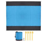 PATIKIL Beach Blanket, 83"x106" Waterproof Sand Proof Beach Mat for 4-7 Adults Oversized Portable Picnic Mat for Picnic Travel Camping Hiking, Blue Grey