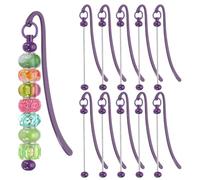 PATIKIL Beadable Bookmarks 10Pcs DIY Metal Blank Bar Bulk Dark Purple | Beaded Bookmark for Bookmark DIY Making Craft, Beading Pendant Charm