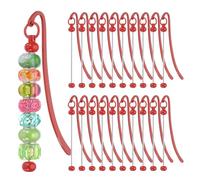 PATIKIL Beadable Bookmarks, 20 Pcs Beaded Bookmark DIY Metal Blank Bar Bulk for Bookmark DIY Making Craft, Beading Pendant Charm, Red