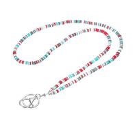 PATIKIL Beaded Teacher Lanyard, Cute Boho Lanyard Necklace Hanging Chain Neck Keychain with Keyring/Buckle for Cruise Ship Cards, Id Badges, Keys Women Teacher Office, Red Green White