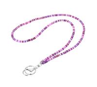 PATIKIL Beaded Teacher Lanyard, Cute Boho Lanyard Necklace Hanging Chain Neck Keychain with Keyring/Buckle for Cruise Ship Cards, Id Badges, Keys Women Teacher Office, Purple