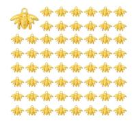 PATIKIL Bee Charm, 100 Pcs Alloy Honeybee Charm Pendant for DIY Crafts, Gold Tone, 0.6 x 0.8 Inch