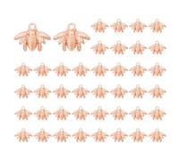 PATIKIL Bee Charm, 50 Pcs Alloy Honeybee Charm Pendant for DIY Crafts, Rose Gold, 0.6 x 0.8 Inch