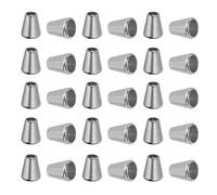 PATIKIL Bell Stopper Conical Cord Ends, 30 Pack Zinc Alloy Cord Rope Fastener Lock Clip for DIY Backpacks Shoelaces Bags, Bright Silver Tone