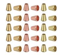 PATIKIL Bell Stopper Conical Cord Ends, 30 Pack Zinc Alloy Cord Rope Fastener Lock Clip for DIY Backpacks Shoelaces Bags, Light Green Gold, Light Gold Tone, Rose Gold