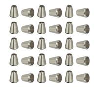 PATIKIL Bell Stopper Conical Cord Ends, 30 Pack Zinc Alloy Cord Rope Fastener Lock Clip for DIY Backpacks Shoelaces Bags, Silver Tone