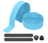 PATIKIL Bike Handlebar Tape, 2 Rolls 6.6 Feet Bike Grip Tape EVA Foam Cycling Handle Wraps Comfortable Non-Slip Shock Bicycle Wrap with End Plugs for Road Bike, Sky Blue