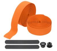 PATIKIL Bike Handlebar Tape, 2 Rolls 6.6 Feet Bike Grip Tape EVA Foam Cycling Handle Wraps Comfortable Non-Slip Shock Bicycle Wrap with End Plugs for Road Bike, Orange