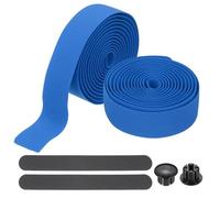 PATIKIL Bike Handlebar Tape, 2 Rolls 6.6 Feet Bike Grip Tape EVA Foam Cycling Handle Wraps Comfortable Non-Slip Shock Bicycle Wrap with End Plugs for Road Bike, Dark Blue