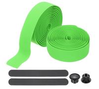 PATIKIL Bike Handlebar Tape, 2 Rolls 6.6 Feet Bike Grip Tape High-Elasticity EVA Foam Cycling Handle Wraps Comfortable Non-Slip Shock Bicycle Wrap with End Plugs for Road Bike, Green