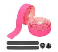 PATIKIL Bike Handlebar Tape, 2 Rolls 6.6 Feet Bike Grip Tape PU + EVA Foam Cycling Handle Wraps Comfortable Non-Slip Shock Bicycle Wrap with End Plugs for Road Bike, Pink