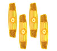 PATIKIL Bike Wheel Reflectors, 4 Pcs Plastic Universal Rectangle Safety Bicycle Wheel Rim Reflective Warning Reflective for Trailer Mountain Bike Bicycles Night Riding, Orange