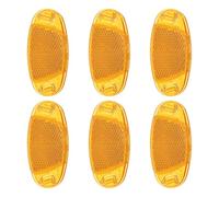 PATIKIL Bike Wheel Reflectors, 6 Pcs Plastic Universal Oval Safety Bicycle Wheel Rim Reflective Warning Reflective for Trailer Mountain Bike Bicycles Night Riding, Orange