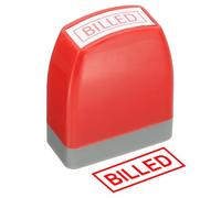 PATIKIL Billed Notice Stamp Self Inking, Red Ink Office Pre Inked Message Stamp for Business, Red