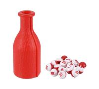 PATIKIL Billiard Kelly Pool Shaker Bottle Plastic with 16 Numbered Tally Balls Peas, Red