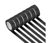 PATIKIL Black Masking Tape 15mm x 13Meter, 7 Rolls Color Code Labeling Painters Tape for Arts Crafts Wall Painting Science Lab Organizing