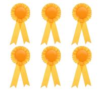 PATIKIL Blank Award Ribbon, 6Pcs Prize Ribbon Award Medal Winner Ribbon Recognition Participation Ribbon for Competition, Sport Event and Party,Wedding, Yellow
