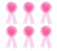 PATIKIL Blank Award Ribbon, 6Pcs Prize Ribbon Award Medal Winner Ribbon Recognition Participation Ribbon for Competition, Sport Event and Party,Wedding, Pink