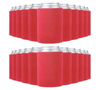 PATIKIL Blank Beer Can Cooler Sleeves, 100Pcs Plain Bulk Collapsible Bottle Sleeve Insulated Foam Can Cover for 10oz Bottle Can Wedding Party Events HTV Sublimation, Red