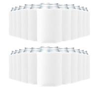 PATIKIL Blank Beer Can Cooler Sleeves, 100Pcs Plain Bulk Collapsible Bottle Sleeve Insulated Foam Can Cover for 10oz Bottle Can Wedding Party Events HTV Sublimation, White