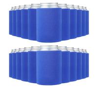 PATIKIL Blank Beer Can Cooler Sleeves, 100Pcs Plain Bulk Collapsible Bottle Sleeve Insulated Foam Can Cover for 10oz Bottle Can Wedding Party Events HTV Sublimation, Blue