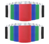 PATIKIL Blank Beer Can Cooler Sleeves, 50Pcs Plain Bulk Collapsible Bottle Sleeve Insulated Foam Can Cover for 10oz Bottle Wedding Party HTV Sublimation, Black/White/Red/Blue/Green