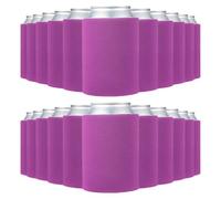 PATIKIL Blank Beer Can Cooler Sleeves, 50Pcs Plain Bulk Collapsible Bottle Sleeve Insulated Foam Can Cover for 10oz Bottle Can Wedding Party Events HTV Sublimation, Rose Red