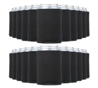 PATIKIL Blank Beer Can Cooler Sleeves, 50Pcs Plain Bulk Collapsible Bottle Sleeve Insulated Foam Can Cover for 10oz Bottle Can Wedding Party Events HTV Sublimation, Black