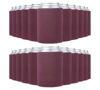 PATIKIL Blank Beer Can Cooler Sleeves, 50Pcs Plain Bulk Collapsible Bottle Sleeve Insulated Foam Can Cover for 10oz Bottle Can Wedding Party Events HTV Sublimation, Burgundy