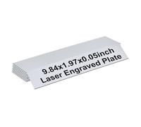 PATIKIL Blank Name Plates, 9.84x1.97" Engraved Name Plates Name Plate Personalized Custom Door Signs Desk Tags for Office Classroom, Brushed Silver with Black Letter, 8 Pcs