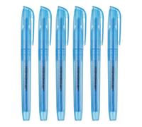 PATIKIL Blue Highlighter, 6 Pack High Lighters No Bleeds Highliters Pens Neon Clear View Bright Quick Dry Pocket Marker Pen Sticks Chisel Tip Cute for Books Office Adults, Transparent