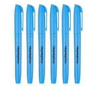 PATIKIL Blue Highlighter, 6 Pack High Lighters No Bleeds Highliters Pens Neon Clear View Bright Quick Dry Pocket Marker Pen Sticks Chisel Tip Cute for Books Office Adults Classroom