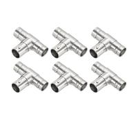 PATIKIL BNC Female to BNC Dual Female Adapter, 6 Pcs Splitter BNC Cable 3-Way Connector for Antenna CCTV DVR Camera, Silver