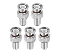 PATIKIL BNC to RCA Adapter, 5 Pack BNC Male RF Coax Connector Coupler Adapters for CCTV Security Camera LED Strip, Silver
