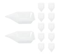PATIKIL Boat-Shaped Weigh Boats, 12Pcs Powder Dispenser Plastic 125mL Medium Disposable Scale Trays Anti-Static Weighing Dishes Easy Pour for Lab Weighing Powder Liquid Measurement, White