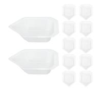 PATIKIL Boat-Shaped Weigh Boats, 12Pcs Powder Dispenser Plastic 500mL Small Disposable Scale Trays Anti-Static Weighing Dishes Easy Pour for Lab Weighing Powder Liquid Measurement, White