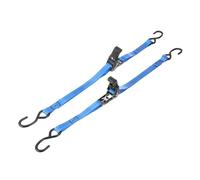 PATIKIL Boat Trailer Transom Tie Down Straps 25mm x 1.5 m / 1"x5', 1763lbs Break Strength Ratchet Adjustable Straps with S Hook for Marine Trailing Boating, Blue