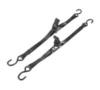 PATIKIL Boat Trailer Transom Tie Down Straps 25mm x 1 m / 1"x3.3', 1763lbs Break Strength Ratchet Adjustable Straps with S Hook for Marine Trailing Boating, Black
